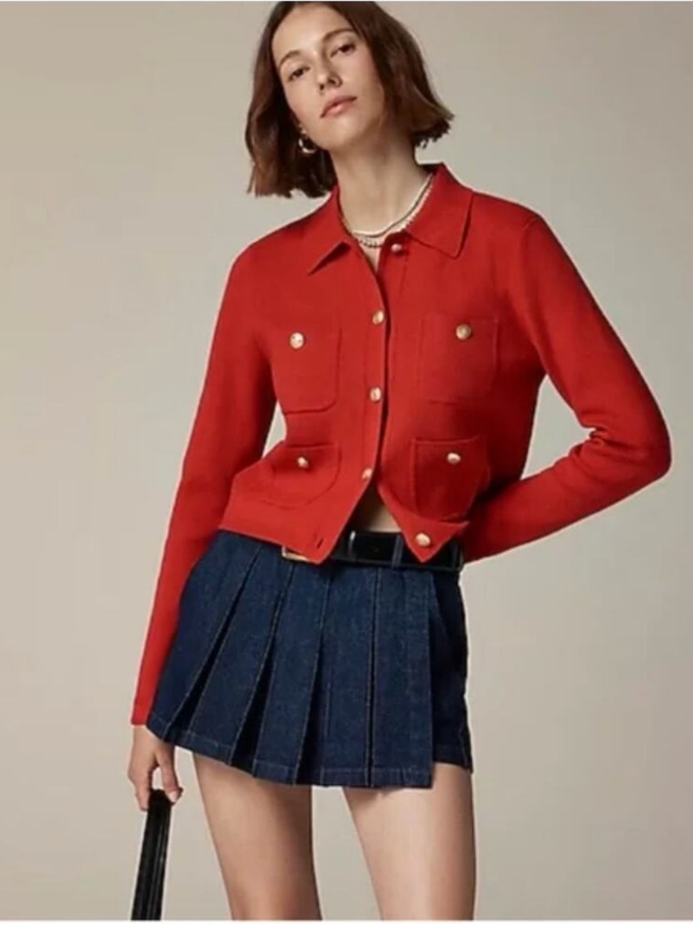 J. Crew Patch-pocket Sweater Lady Jacket
 CB916 XL